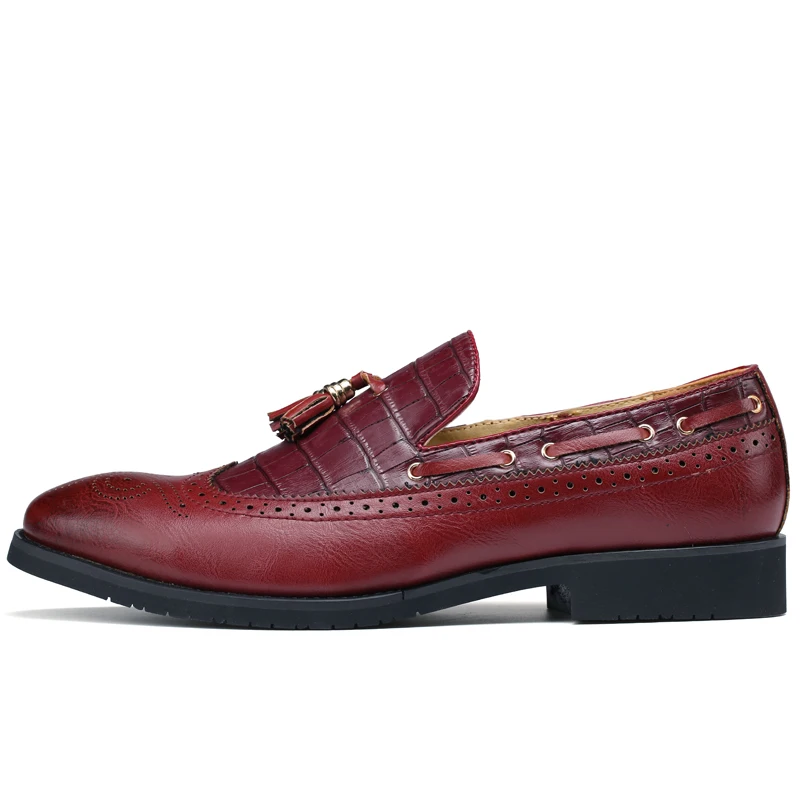 En Gland D'affaires De Black Male K3 Robe Cuir Plat Confort Chaussures Hommes Marque Mariage Rétro Luxe brown red Casual Parti Mocassins fpgwgYxtq