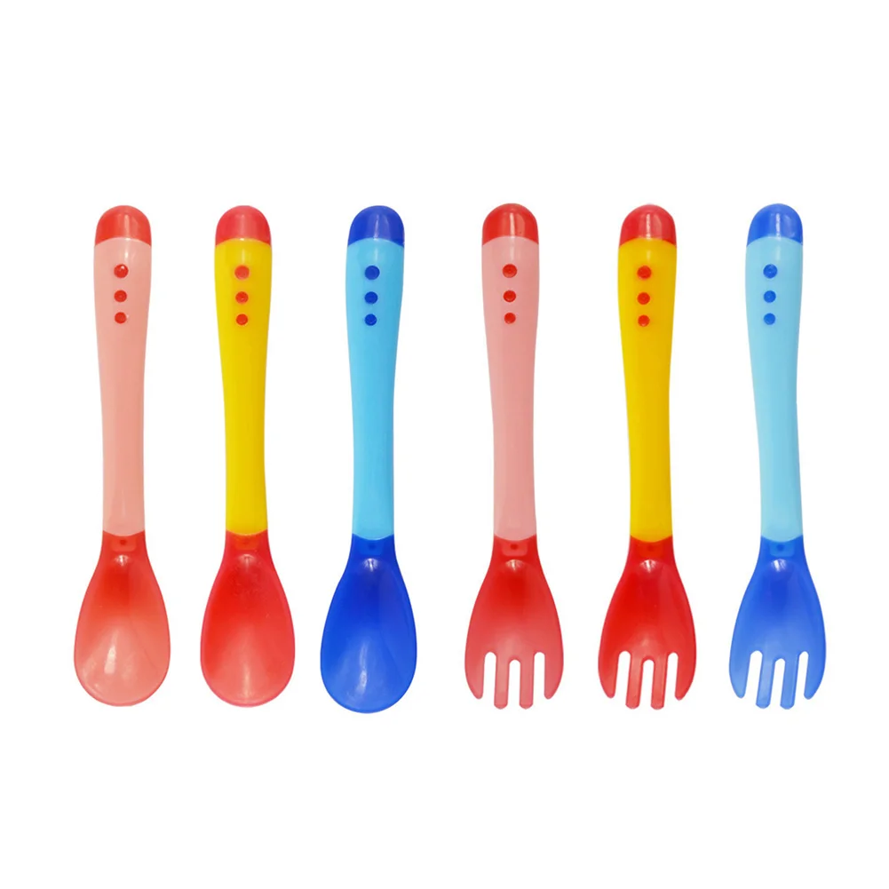 Детские Ложки для кормления посуда детская посуда столовые приборы с функцией изменения цвета в зависимости от температуры Ложка