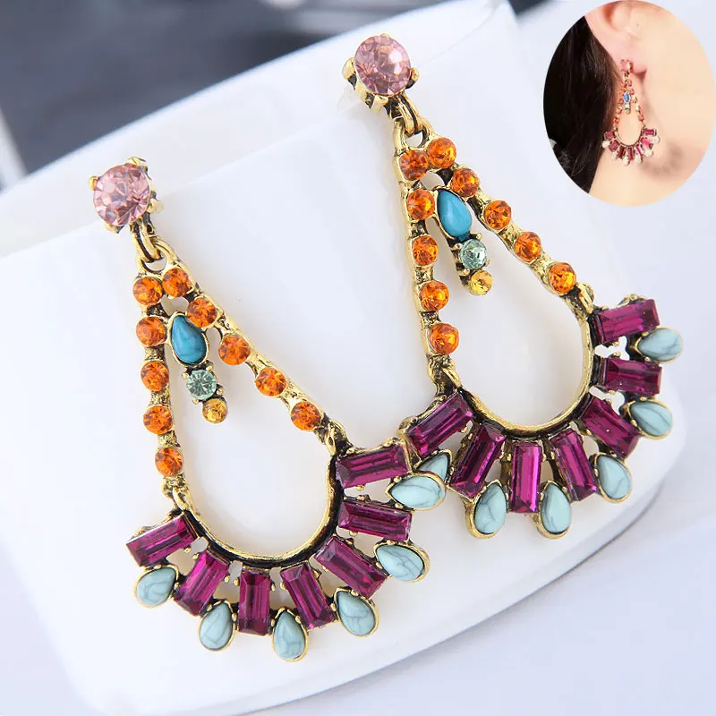 

Trendy Fashion European Jewelry Resin Long Geometric Vintage Earrings