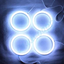 RGB Angel Eyes Хлопок Свет СВЕТОДИОДНЫЕ DRL Включите Свет Для Автомобильных Фар Противотуманные Фары Мотоцикла Свет (один Комплект 4 ШТ. Кольцо)