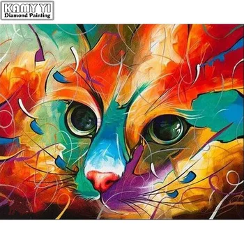

Colored Cats Diamond Embroidery 5D Diamond Painting Cross Stitch Cat Diamond Mosaic Decoration Square Full Drill Paintings Resin