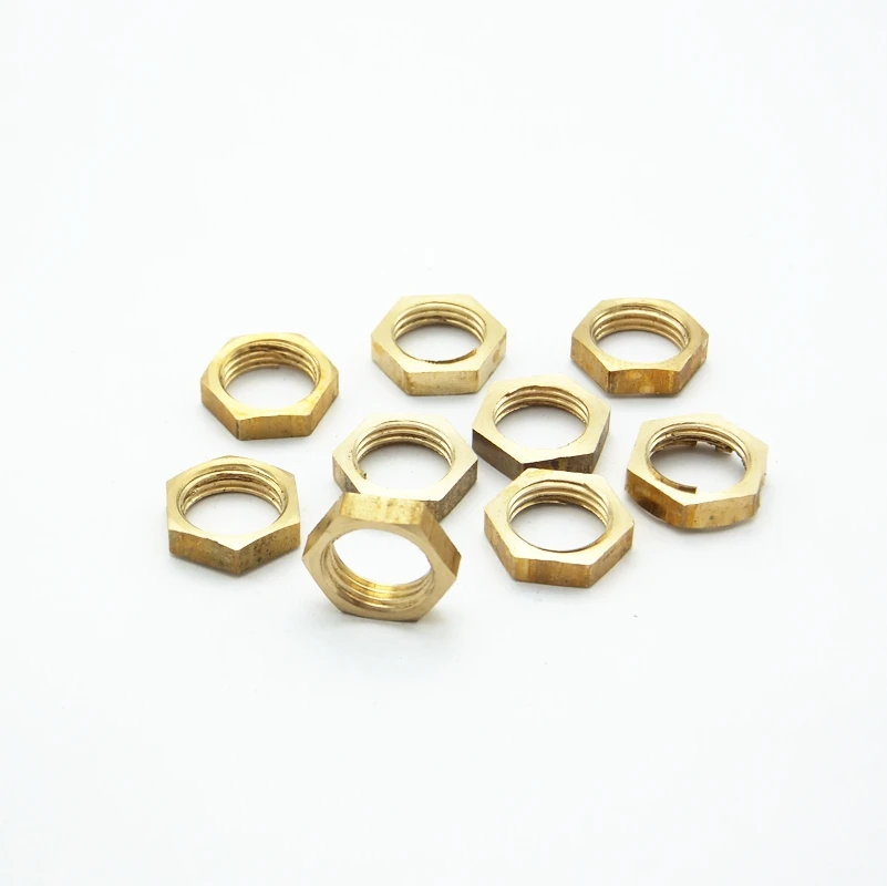 

10PCS Brass Hex Lock Nuts Pipe Fitting 1/8" BSP Female Thread