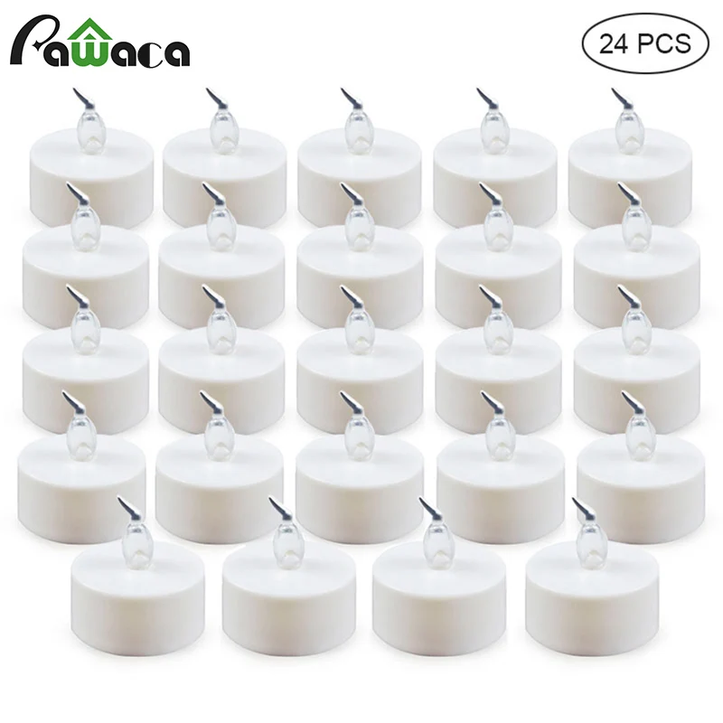 

24Pcs/lot LED Candle Tea Light Battery Powered Lamp Color Simulation Flame Tea Light Wedding Home Party Decoration Fake Candles