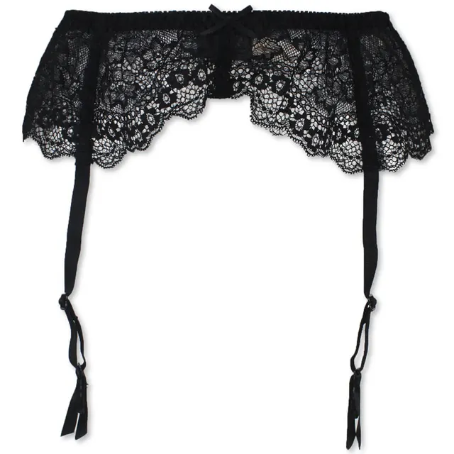 Lace Garter Belt For Women Solid Black White Bridal Embroidery Stocking ...