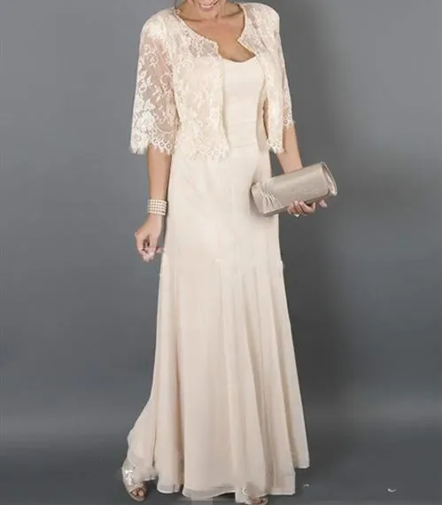 Элегантное платье цвета шампанского с пиджаком для матери невесты; платья для свадьбы; коллекция года; официальное платье крестной матери; женская одежда; вечернее платье