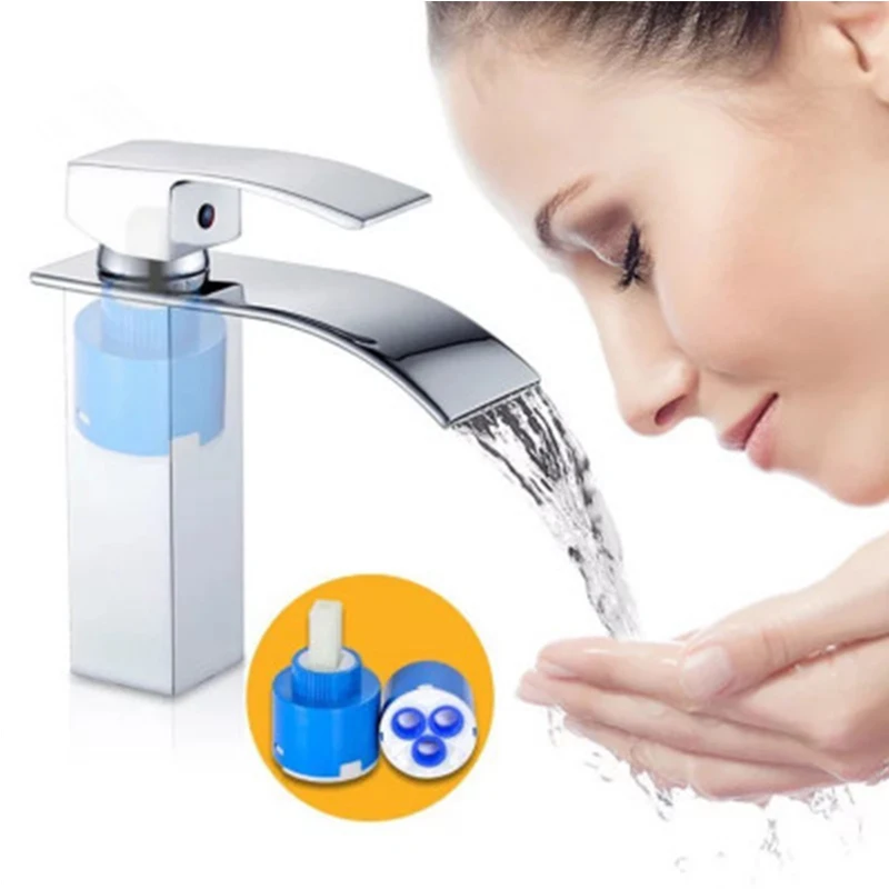 شحن مجاني الجملة و التجزئة الطابق جبل شلال الحمام صنبور الغرور أحواض من الزجاج صنبور حوض خلاط الباردة والساخنة مياه الحنفية