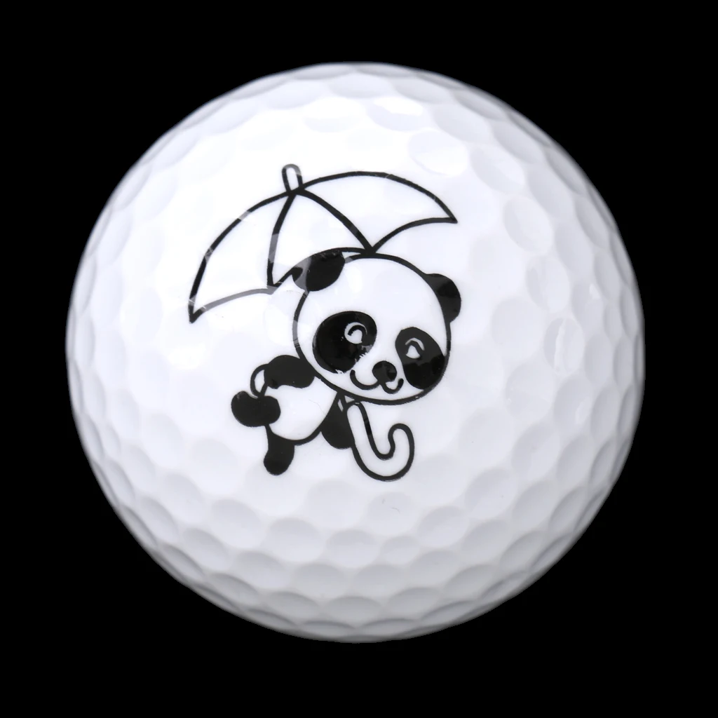 Golf Driving Range Practice Ball Cute Panda Printed Golf Ball Elastic Lightweight Flexible Golf Accessories Ball