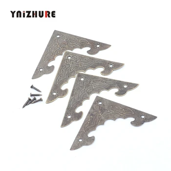 

10PcsAncient Bronze Corner Filigree Triangle Bat Coner Cabochon Flatback Metal Embellishments Scrapbooking Decor For Wooden Box