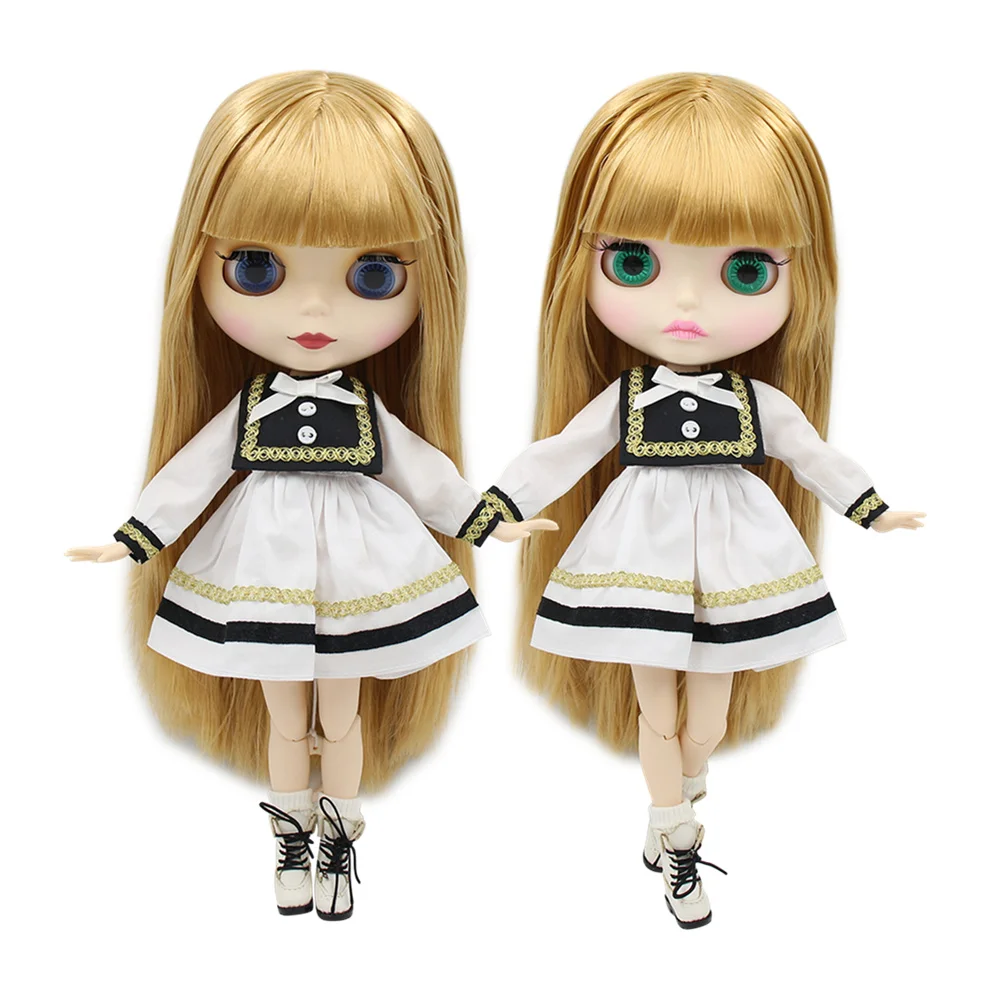 Ледяная кукла DBS Blyth 30 см bjd 1/6 игрушка белая кожа золотые волосы жирные матовое