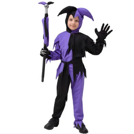 

skull costumes purple black halloween costumes for boys devil cosplay clothes clown clothing for children carnival costumes
