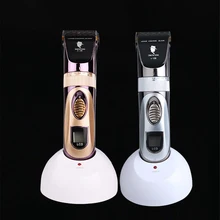 Профессиональный Перезаряжаемые машинка для стрижки волос для Для мужчин Парикмахерская Электрический триммер волос ЖК-дисплей волос бритья резки 2200mA