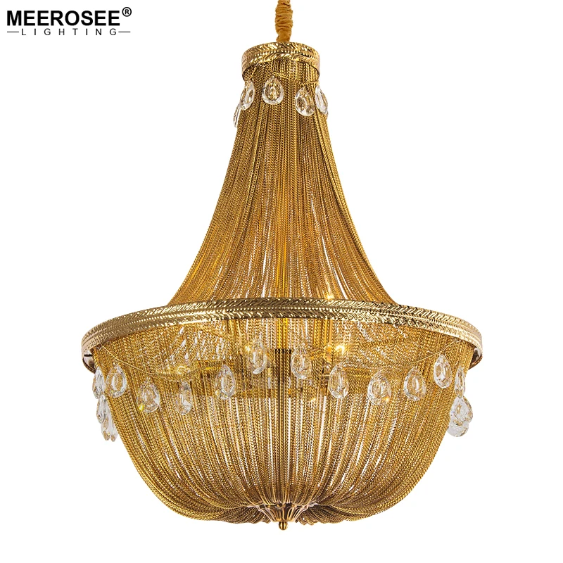 

Modern Crystal Chandelier Light Fixture Aluminum Chain Fashion Lustres Lamp Hanging Lighting for Bedroom Foyer