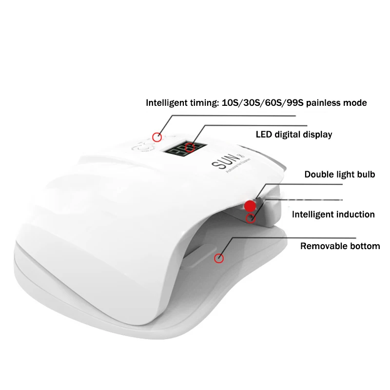SUN X 54 Вт Светодиодная УФ-лампа для ногтей для маникюра ЖК-дисплей 36 светодиодный s Сушилка для ногтей лампа для отверждения гель-лака Сушилка для ногтей с автоматическим зондированием инструмент для ногтей