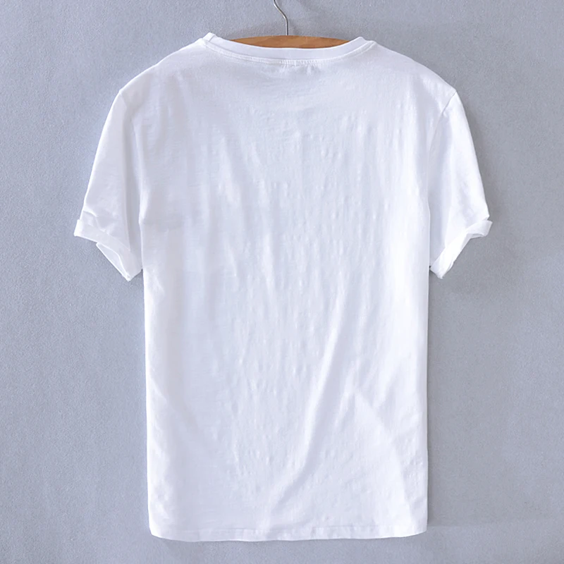Бренд Италия стиль короткий рукав Футболка Мужская Летняя Повседневная белая футболка мужская вышивка хлопок и лен футболки мужские camisa