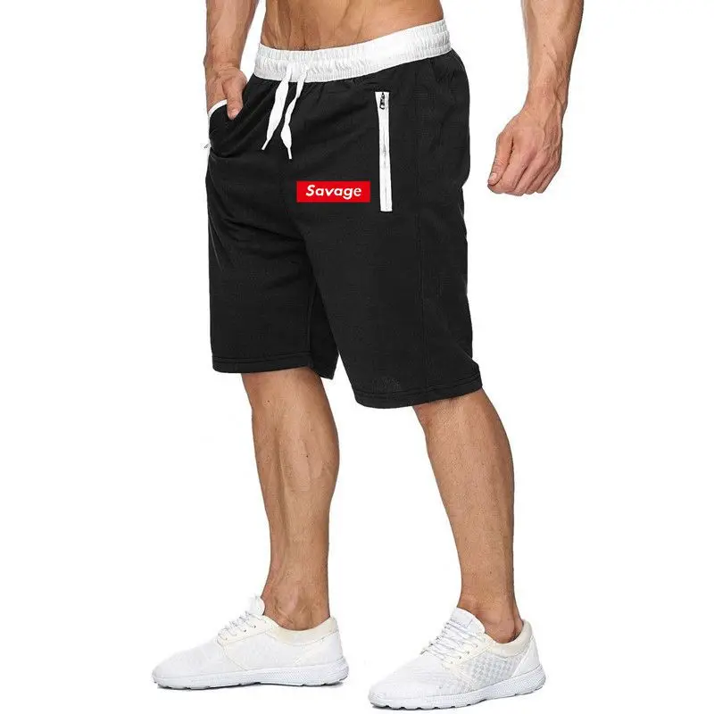 

Quality Bottoms Men's shorts Sport Training Bodybuilding shorts Summer Casual Workout Fitness Gyms Mens Savage Printed shorts