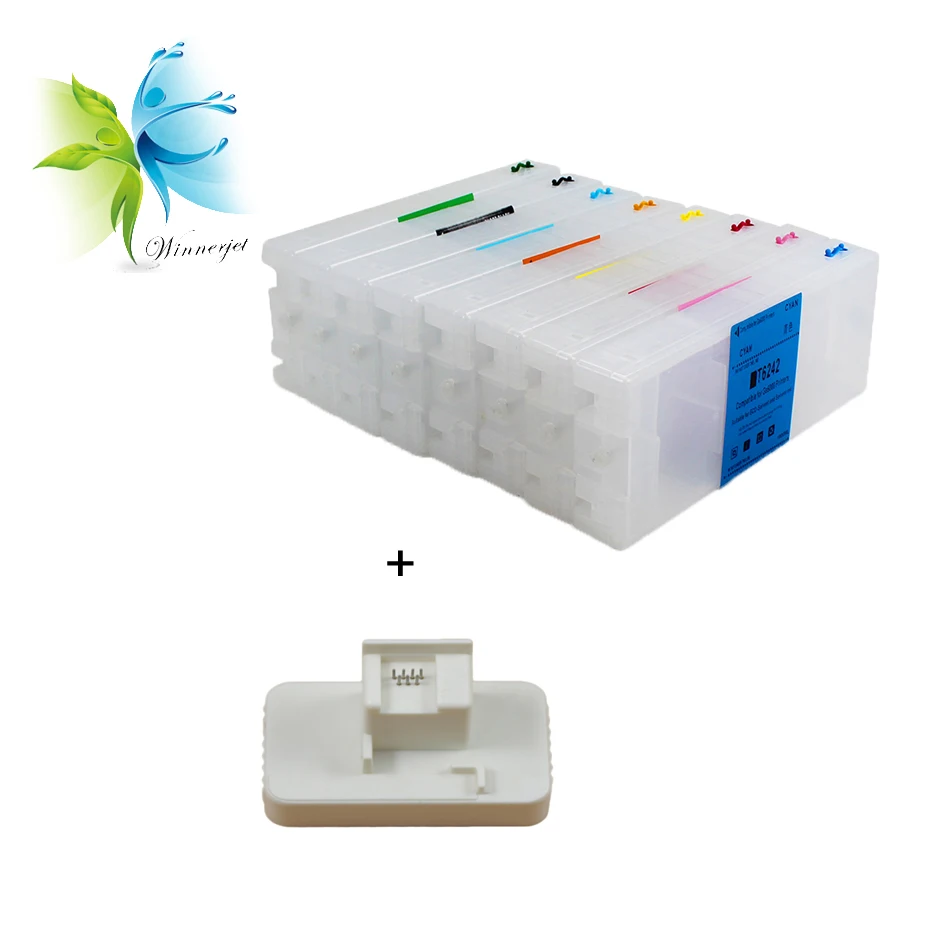 8 colors refill empty ink cartridge + chip resetter for Epson Stylus Pro GS6000 printer ink