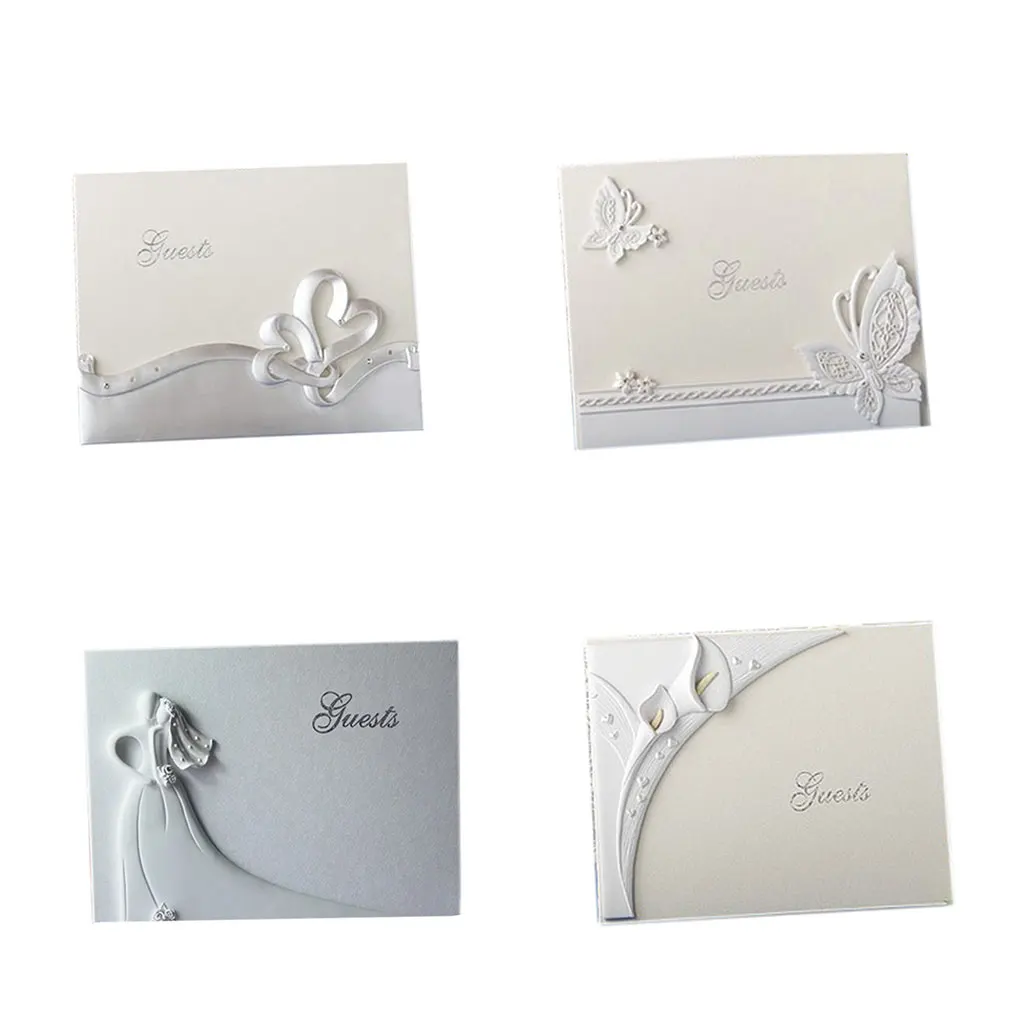  New Wedding Guest Book Linked Hearts Bride Bridegroom Cards & invitations Signing Book - 32895828475