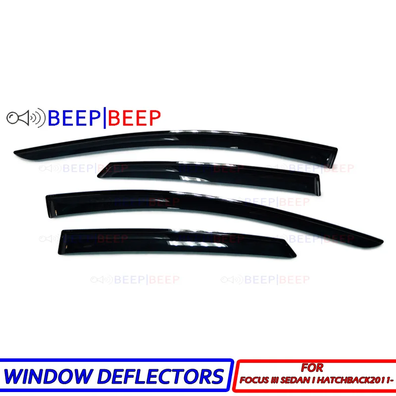 

For Ford Focus 3 Sedan | Hatchback 2012- car window deflectors wind deflector sun guard rain vent cover car styling accessories