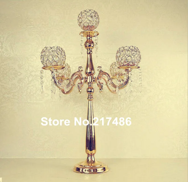 Cheap new arrival large and tall  Metal Trumpet Vases Wedding Centerpieces Vases gold 1