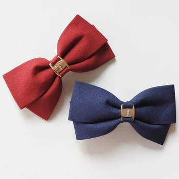 

12pcs/lot Solid Color Girls Hair Bow With Clips Double Layer Bow Metal Buckle Women Hair Barrettes Hair Accessories Wholesale
