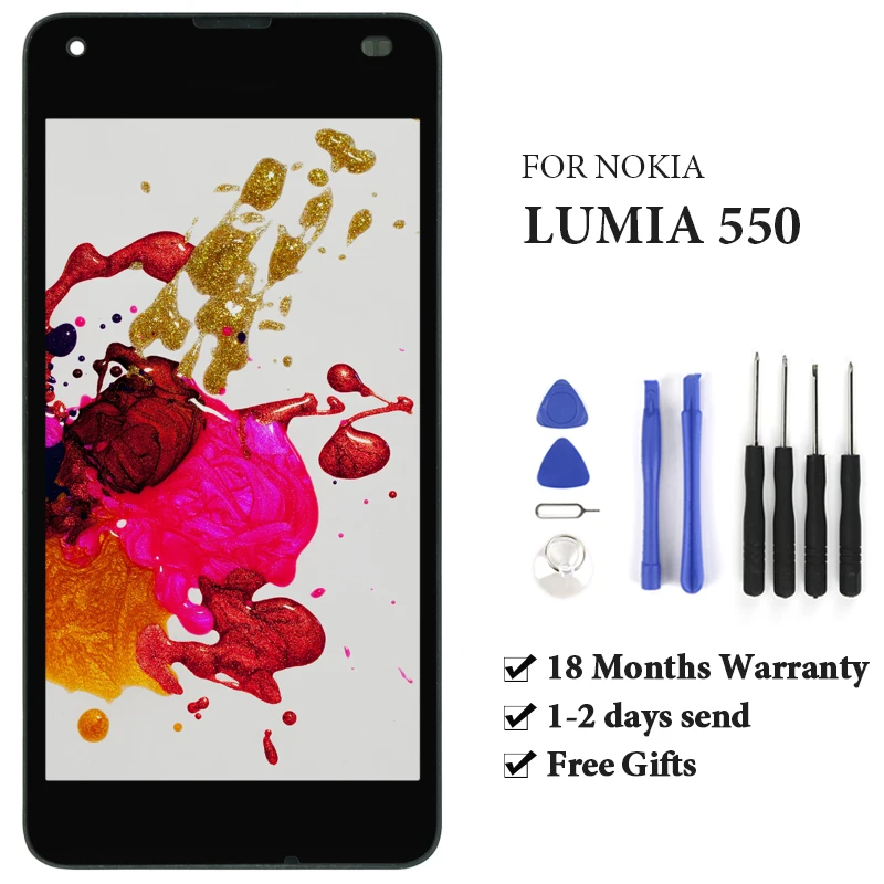 

For Microsoft Nokia Lumia 550 LCD Display With Touch Screen Assembly With Frame Replacement For Lumia 550 RM-1127 LCD Digitizer