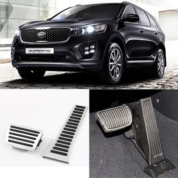 

2pcs Aluminium Non Slip Foot Rest Fuel Gas Brake Pedal Cover For Kia Sorento 2012-2016 AT