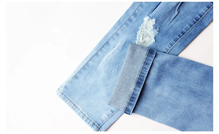 Logami рваные джинсы для Для женщин Весна обтягивающие джинсы Брюки для девочек женщина 2018