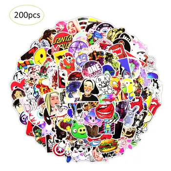 

200Pcs Laptop Waterproof Stickers Pack Car Stickers Motorcycle Bicycle Luggage Decal Graffiti Patches Skateboard Stickers