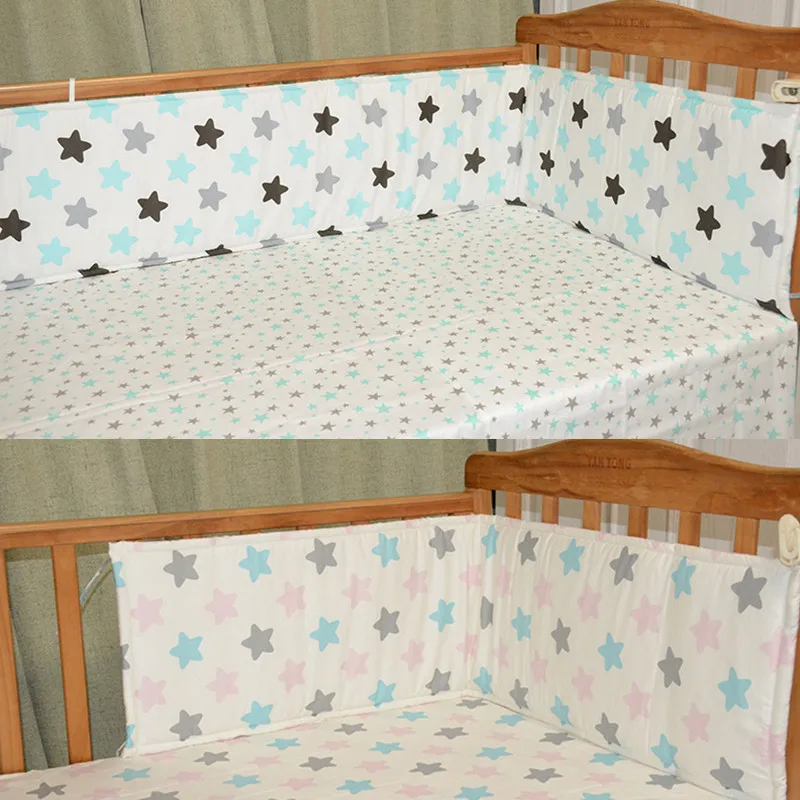 

120*29cm 2Pcs/Set Breathable Baby Bedding Bumper Collision Half Around baby bumper crib set Cotton Printing Mesh Safety Rails