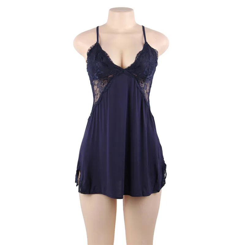 Ohyeahlover женская ночная рубашка на тонких бретельках, ночное платье, нижнее белье, кружевное, Babydoll Camison, сексуальная женская ночная рубашка с v-образным вырезом, RM80734