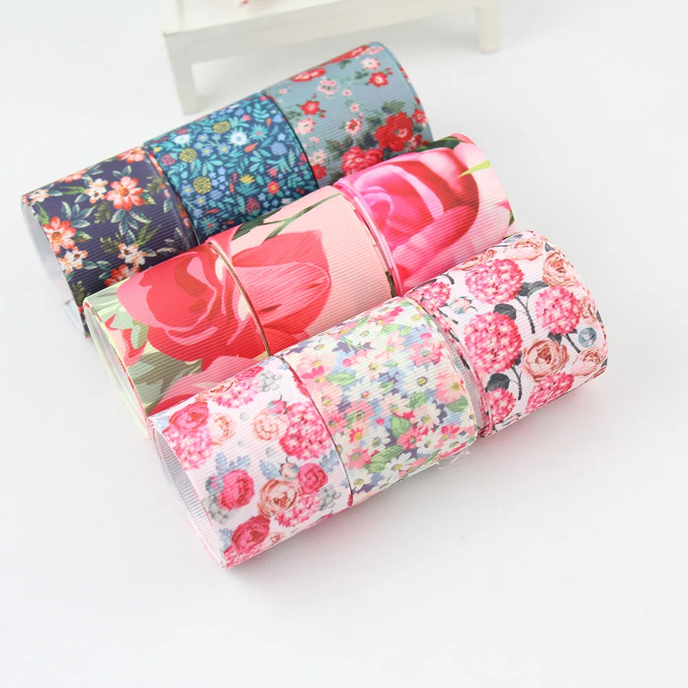 floral printed grosgrain flower ribbon (2)