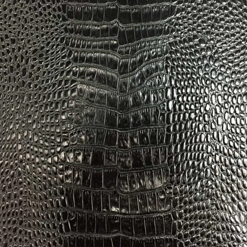 

Hotsale Crocodile stone check and bulges Embossed Black Genuine Leather Material ,Free Shipping