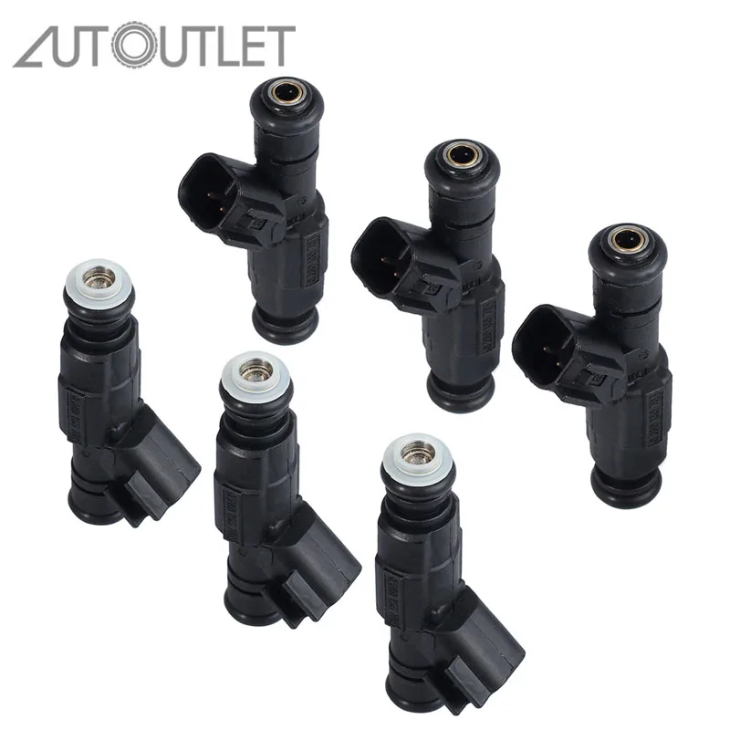 Set of 6 4-Hole Upgrade Fuel Injectors For 99-04 4.0L Jeep Cherokee 0280155784