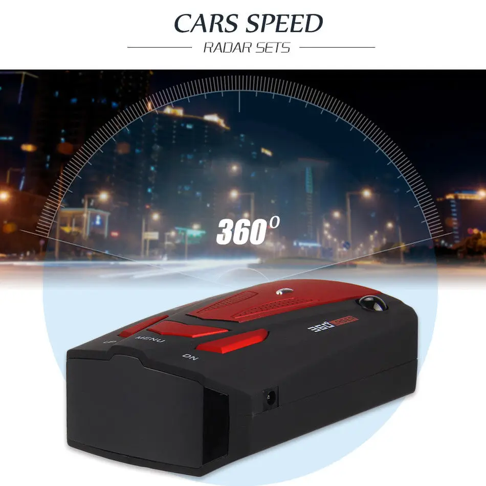 

DOXINGYE,V7 Full 360 Degree Car Radar Detector Safety Speed Anti-Radar Detector Voice Alert Detector LED Display