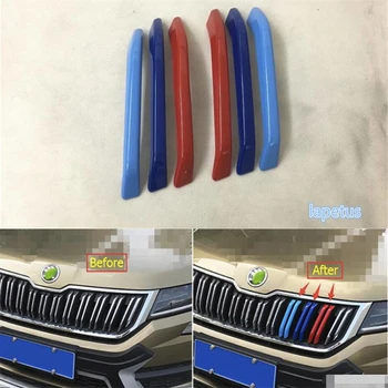 

Lapetus Front Face Grille Grill Decoration Cover Trim 6 Piece / Set 3 Color Fit For Skoda Kodiaq 2017 2018 2019 2020 Plastic