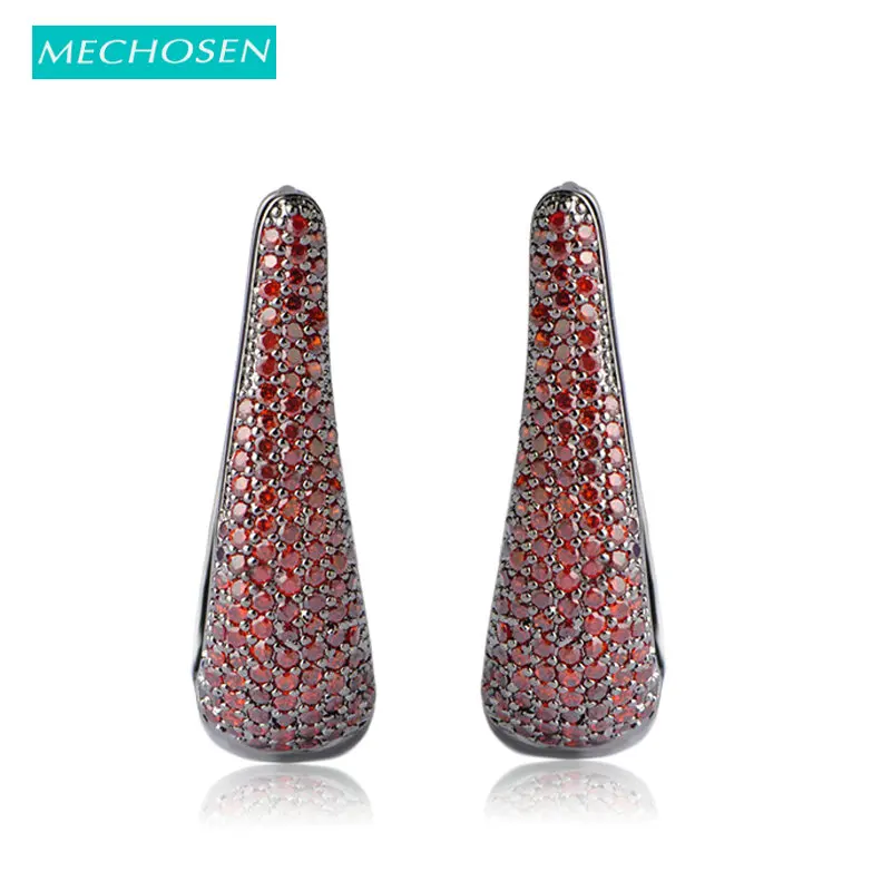 

MECHOSEN Fashion Spike Stud Earrings CZ Zirconia Prong Setting Crystals Pendientes Mujer Moda Ouro Ear Piercing Brincos Bijoux