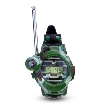 

HOT SALE 1 Pair LCD Radio 150M Watches Walkie Talkie 7 in 1 Children Watch Radio Outdoor Interphone Toy (Color: Green)