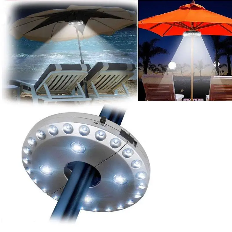 Зонтичное освещение 28 светодиодный свет 3 режима освещения 100 люмен Батарея работает Шест Для зонта для кемпинга палатки на открытом воздухе