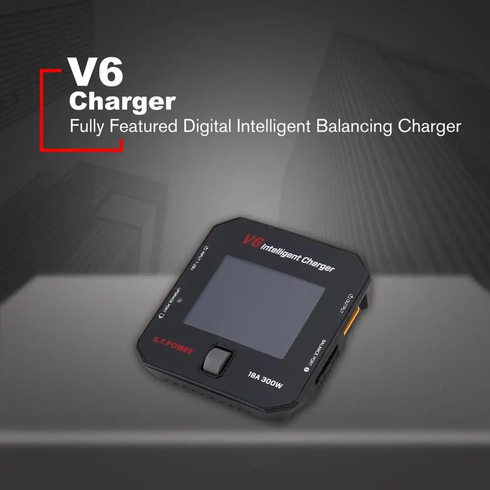 

G.T. Power V6 300W Fully Featured Multifunctional Digital Intelligent Balancing Charger/Discharger/Cycler