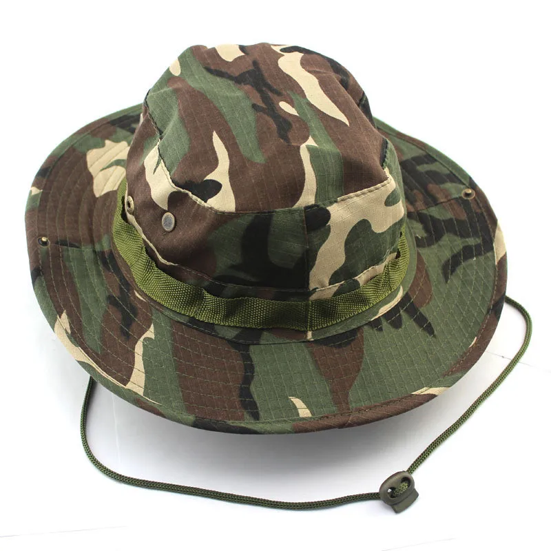 

Hot Sell Fishing Caps Round Brimmed Hats Sports Breathable Outdoor Climbing Jungle Camouflage Hat Daiwa Bucket Hat
