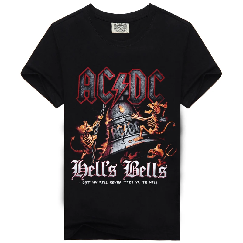 AC DC тяжелый металл музыка крутая классическая рок группа AC/футболки с модная