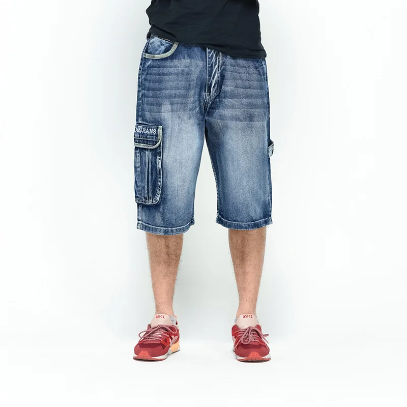 6 STLYE джинсовые шорты мужские джинсы летние хип хоп Харлан прямые свободные мужские джинсы черные/синие - Цвет: LD059 US SIZE