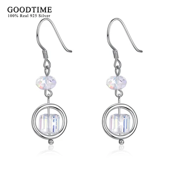 

Dangle Earrings 925 Sterling Silver Sparkling Sugar Clear Crystal Drop Earrings for Women Pendientes Brincos Aretes Jewelry