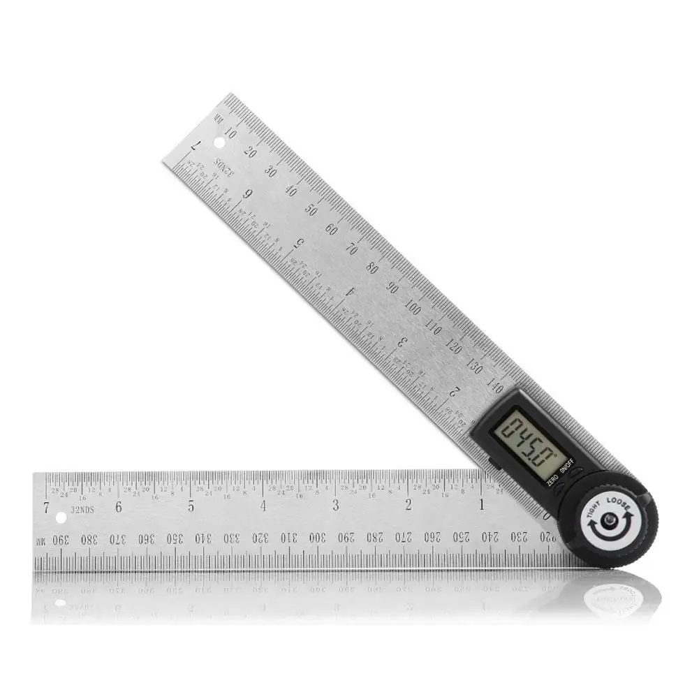 

Electronic Protractor 7 Inch 360 Degree Digital Angle Rule Ruler Finder Meter Protractor Professional Steel SXK1296
