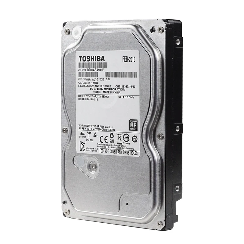 Grabadora de vídeo de vigilancia de disco duro Toshiba 1T DT01ABA100V SATA 5400RPM 32MB Cache 35