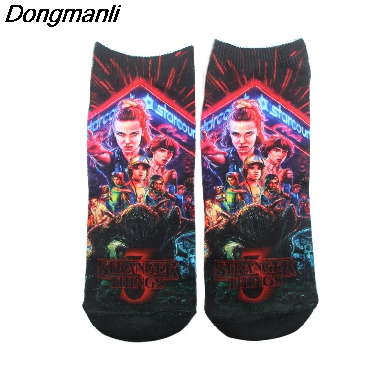

P3902 1 Pair Stranger Things TV Men Women Socks Fine Art Painting Skateboard Cotton Socks Fashion Art Painting Crew Socks