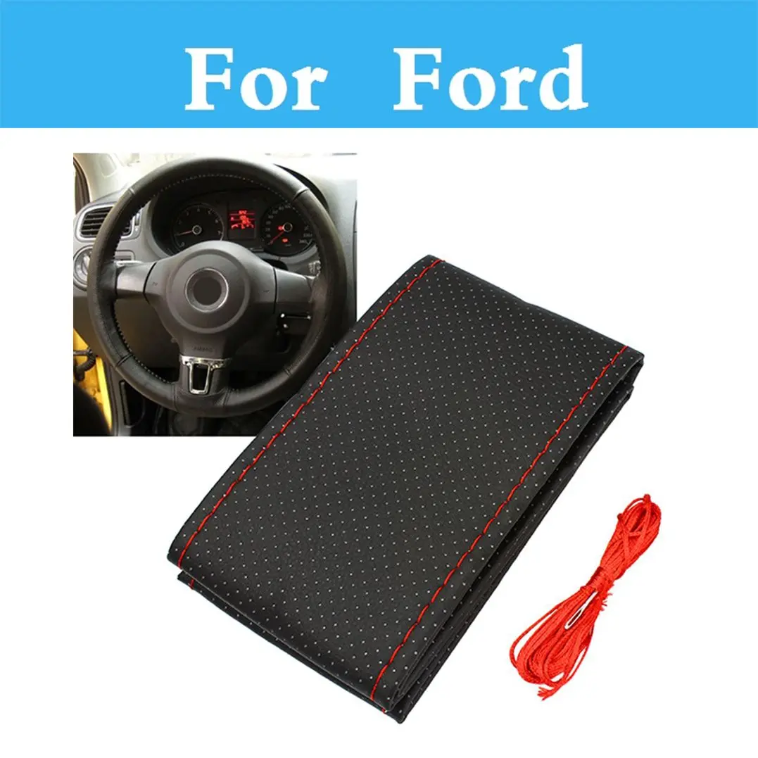 Diy Steering Wheel Cover Leather Braid For Ford Mustang Taurus X Thunderbird Fusion Gt Ka Kuga Maverick Mondeo St | Автомобили и