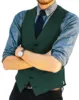 Mens Suit Vest V Neck Herringbone Slim Fit Formal Green/Black/Brown Business Single-breasted Waistcoat Groomman For Wedding Vest ► Photo 3/6