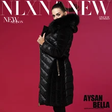 Роскошное меховое пальто, женский пуховик, Бренд, зимняя куртка, Женский пуховик и парка с воротником из меха енота, пуховое пальто, пуховики