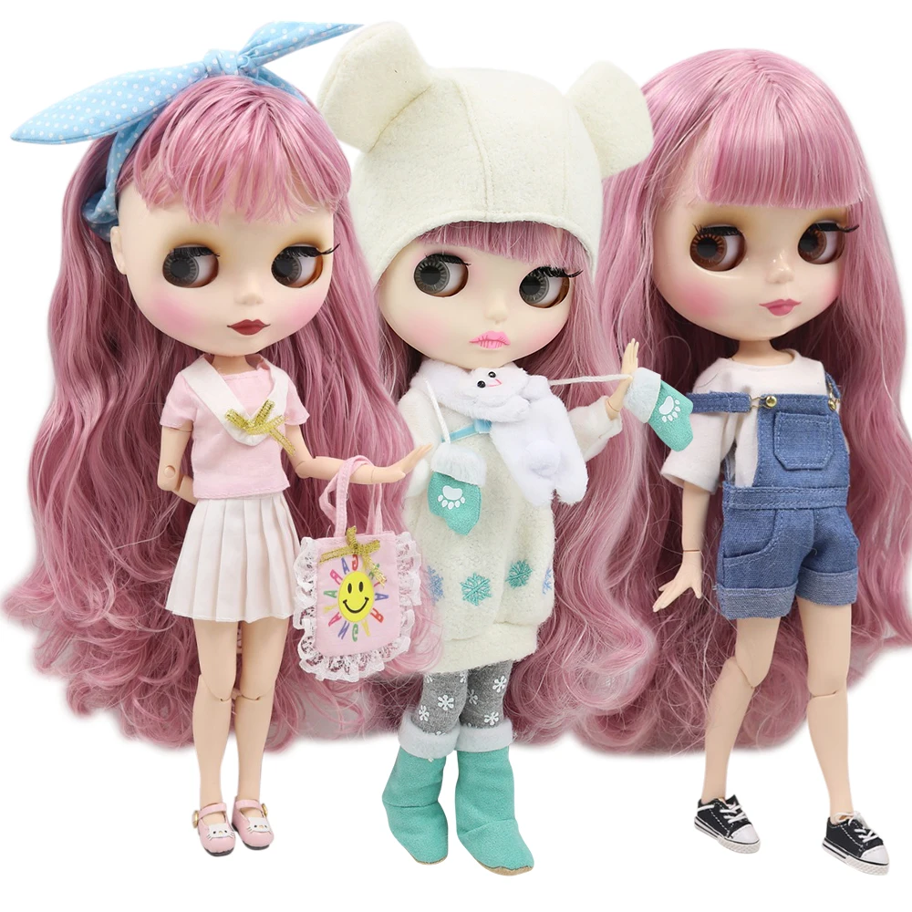 Ледяная кукла DBS Blyth 1/6 bjd белая кожа тела розовый смешанный волос включая одежду и